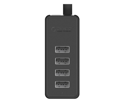 Hub USB Orico USB-A - 4x USB-A 2.0, microUSB 5V 1m - czarny